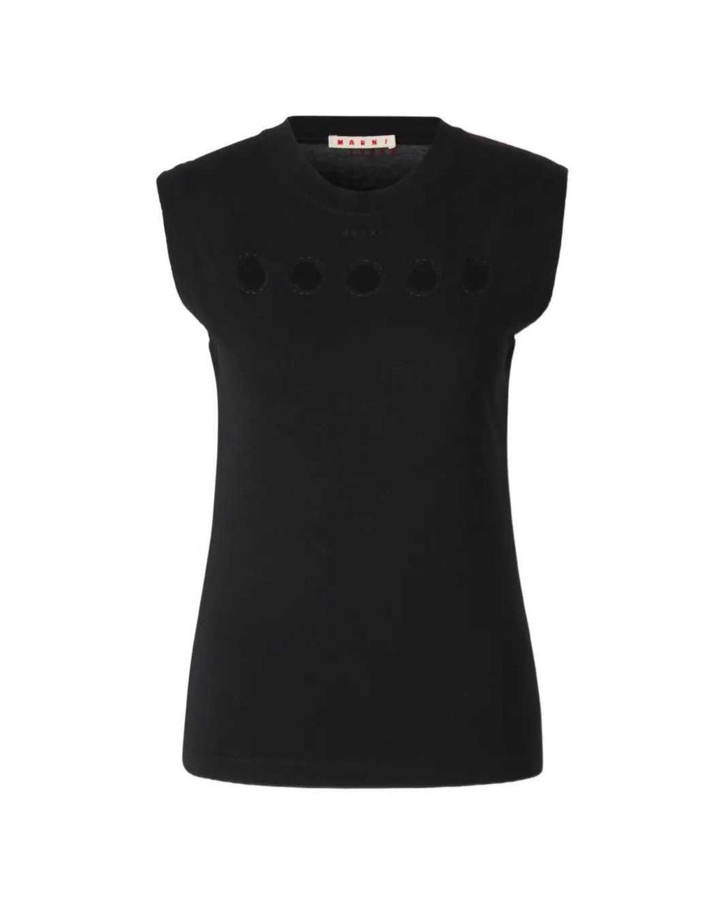 Marni Black Sleeveless Tank Top With Cut Outs