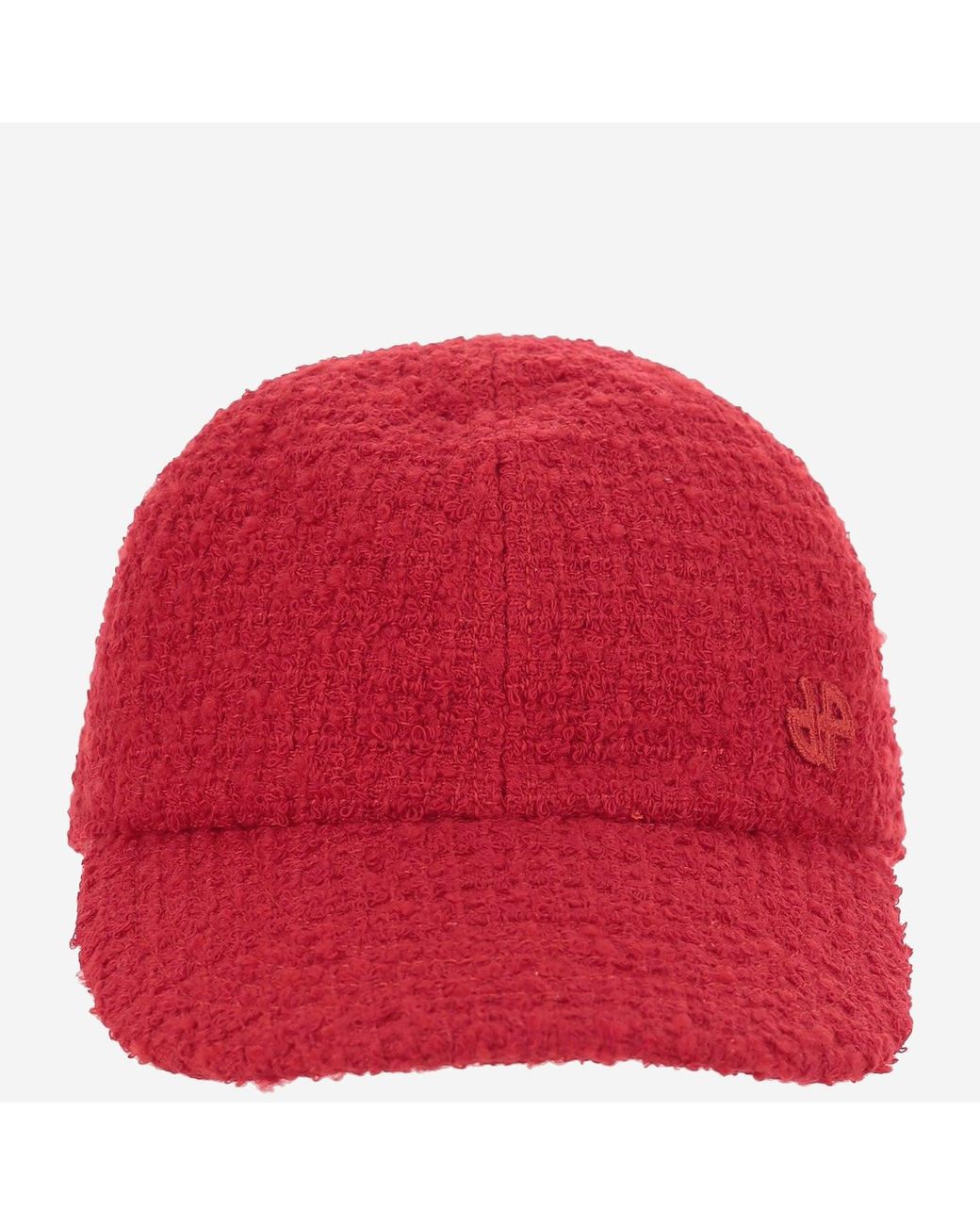 Patou Red Baseball Cap Tweed Wool