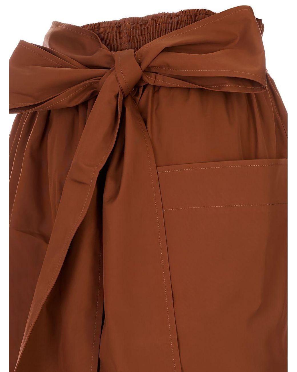 Chloé Brown Cotton Midi Skirt