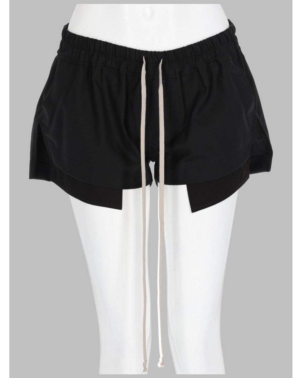 Rick Owens Black Shorts Fog Boxer Wool New