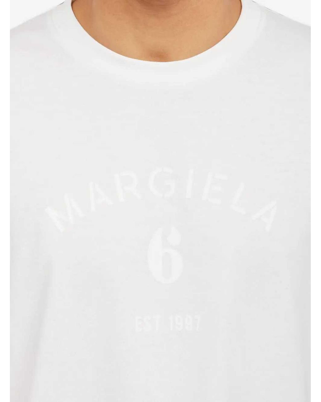 MM6 by Maison Margiela White Mannequin Print T Shirt
