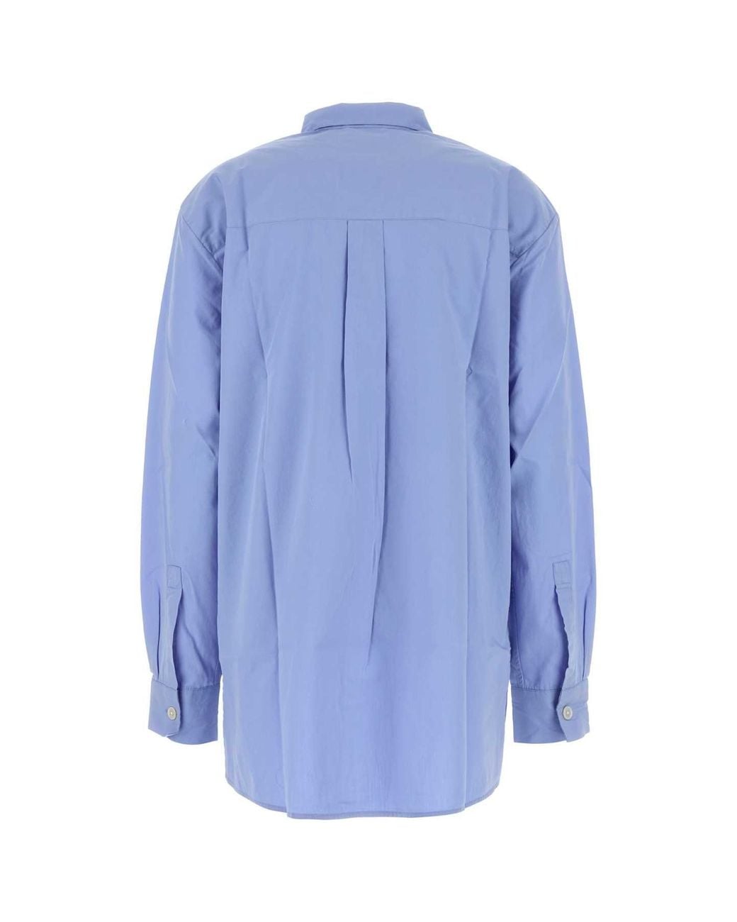 Tekla Blue Cerulean Poplin Oversize Pyjama Shirt