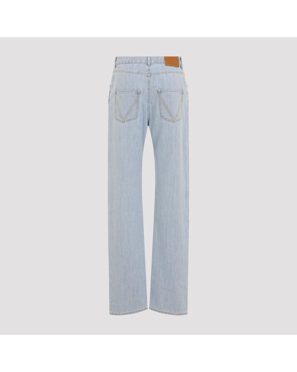Bottega Veneta Blue Chambray Straight Pants