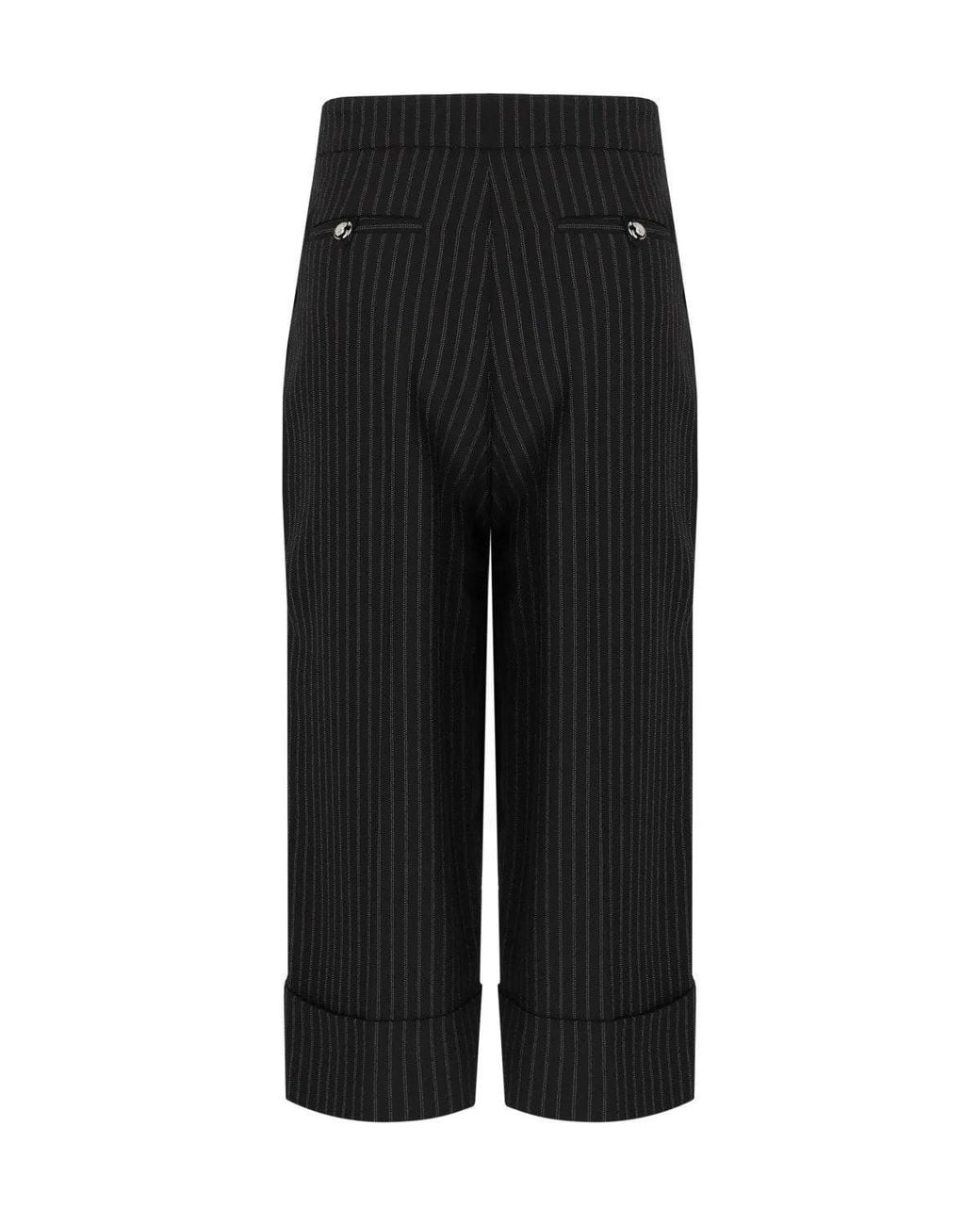 Elisabetta Franchi Black Pinstripe Trousers