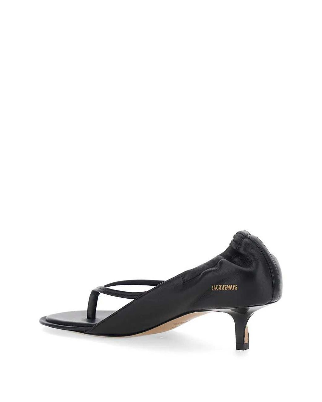 Jacquemus White Gathered Leather Sandals