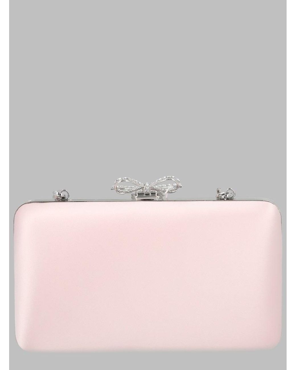 Self-Portrait Pink Bow-Detail Chain Clutch