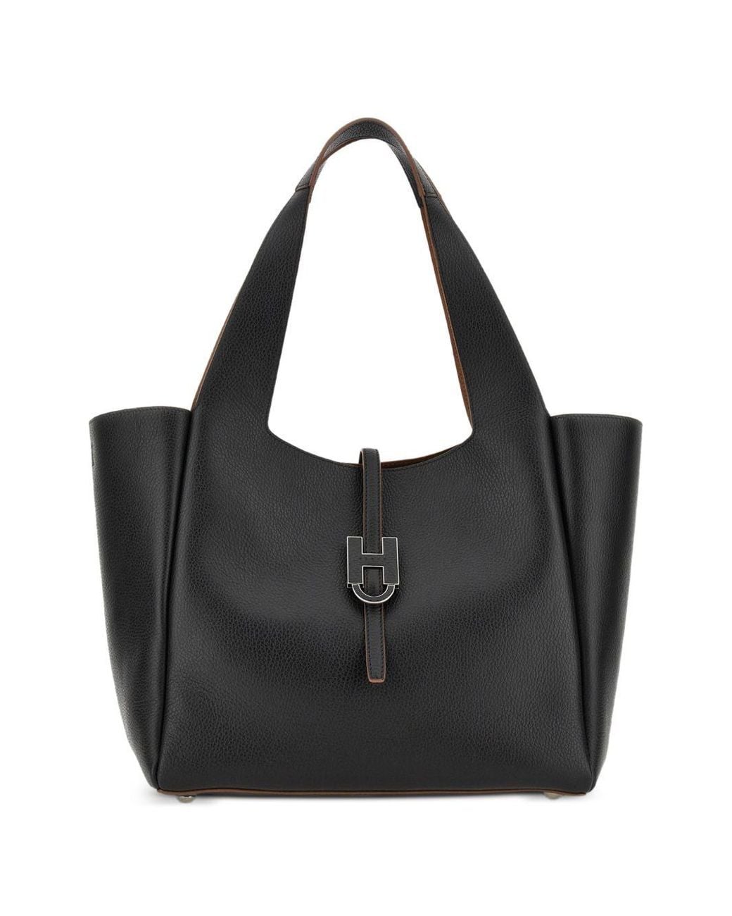 Hogan Black Trenc Leather Tote Bag