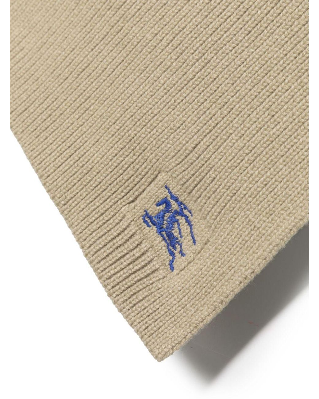 Burberry Natural Wool And Cahmere Blend Ribbed Scarf