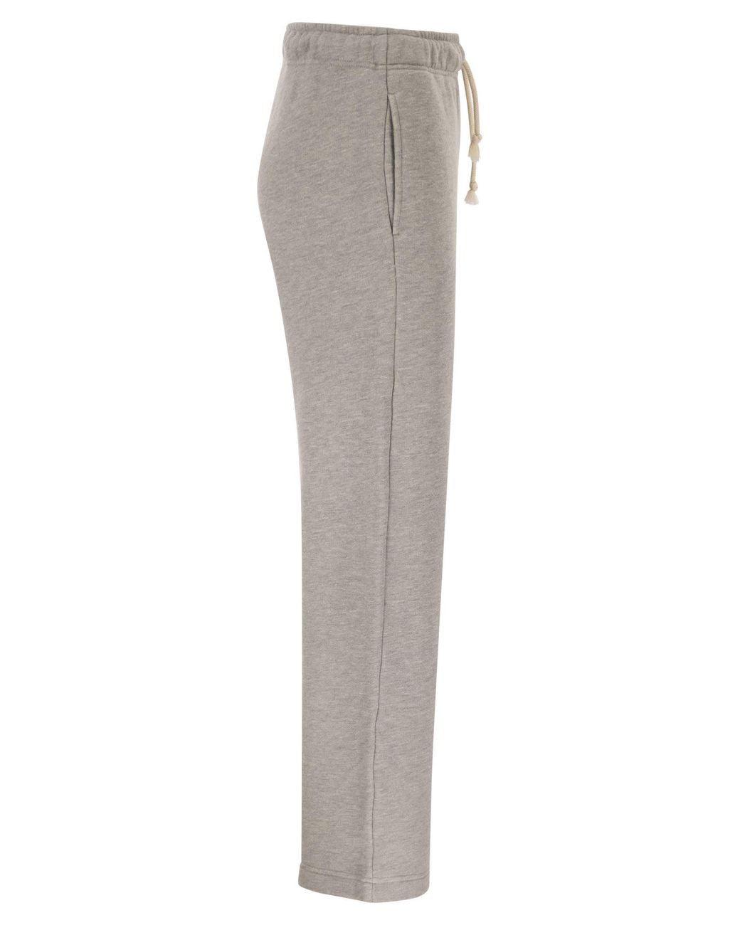 Autry Gray Melange Cotton Joggers With Logo