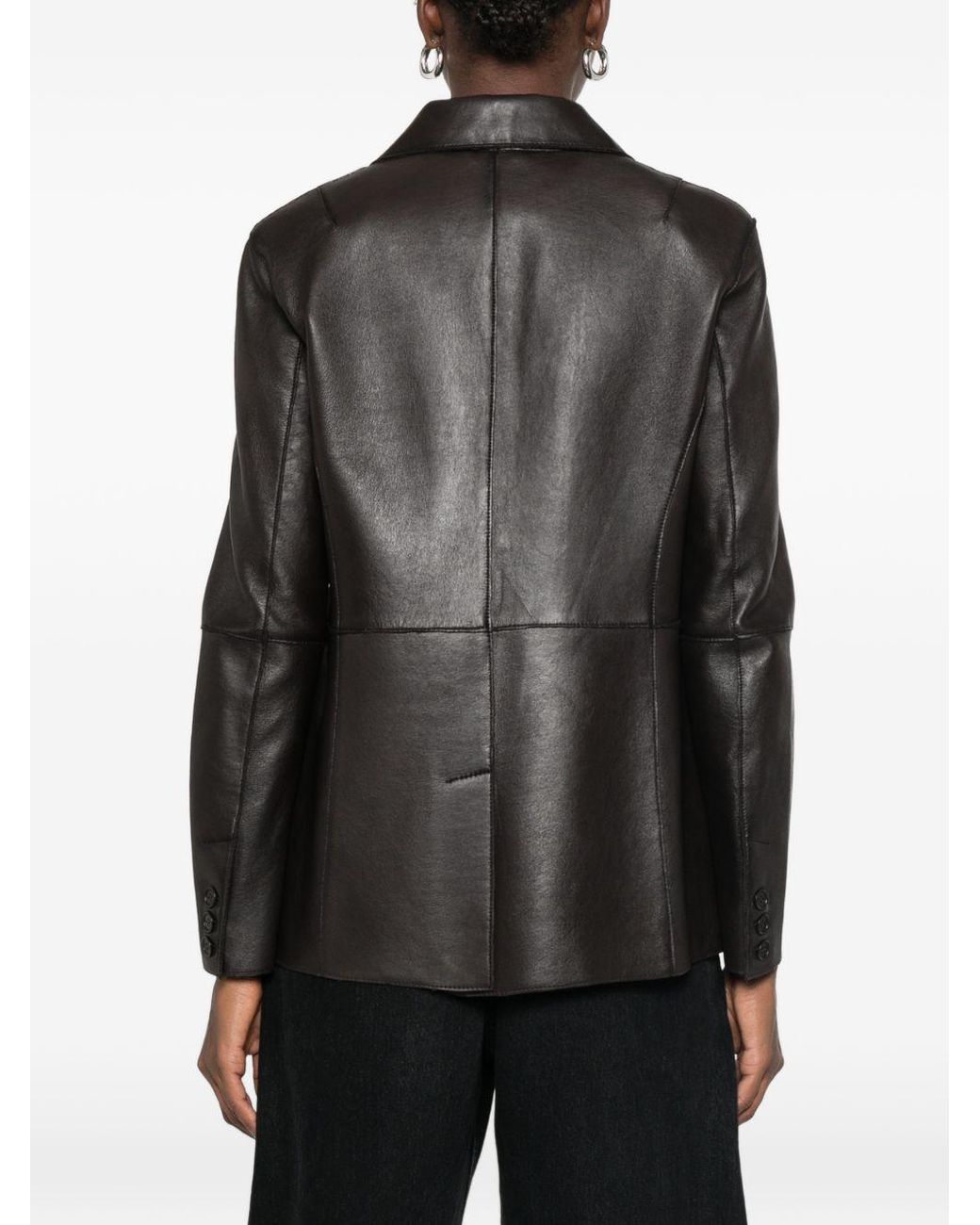 P.A.R.O.S.H. Gray Leather Trousers