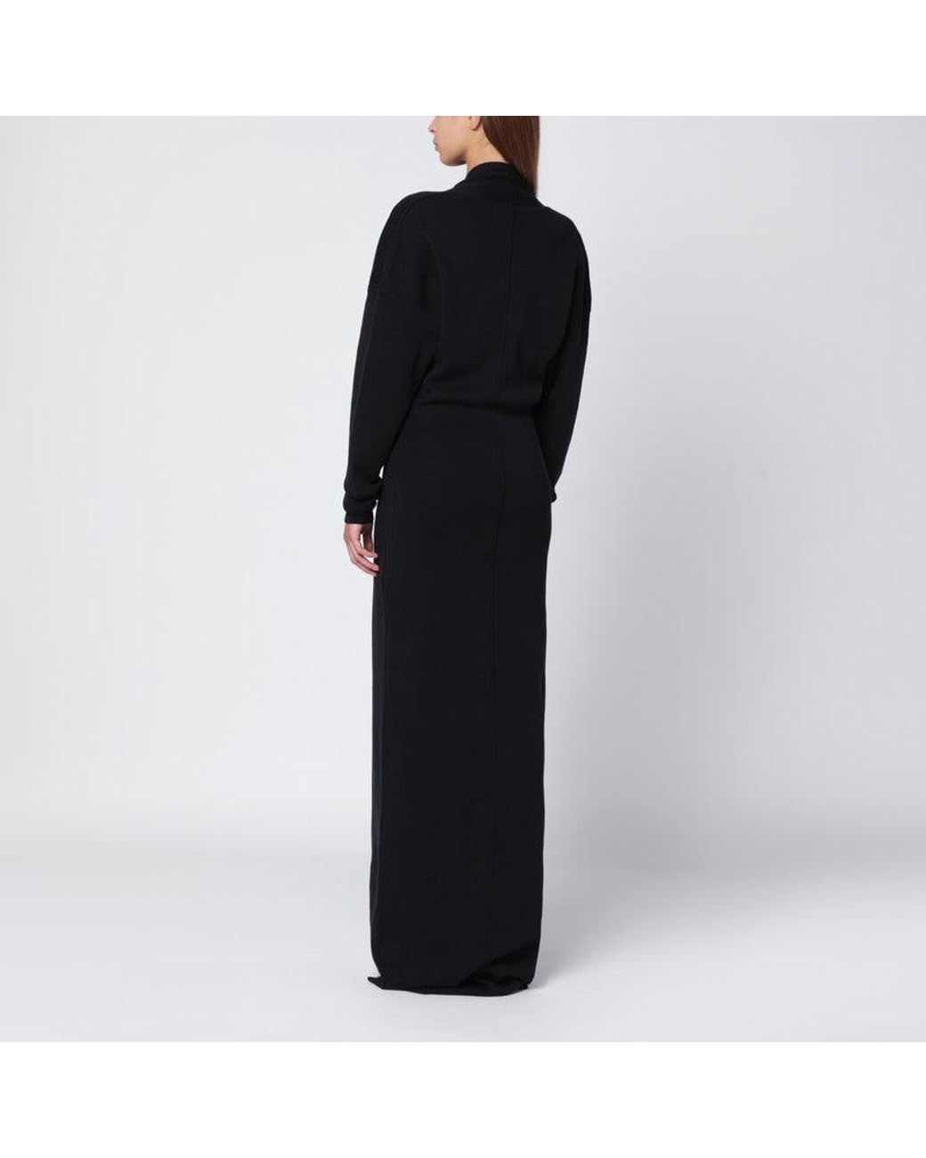 Entire studios Black Long Dress With Wide Neckline