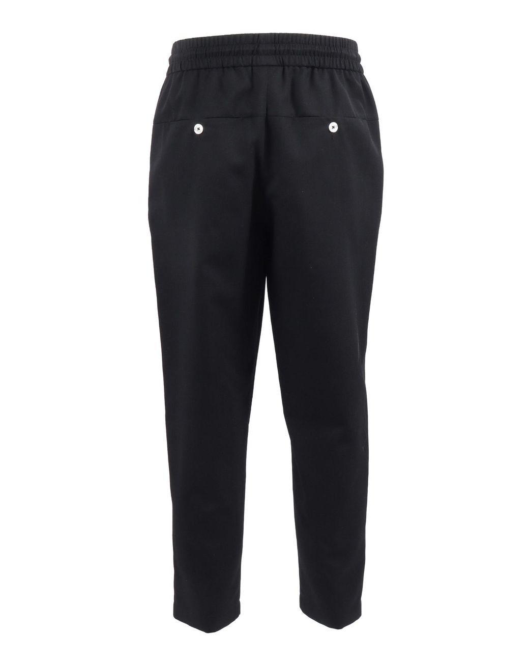 Drole de Monsieur Black Cropped Pants Virgin Wool Polyester for men