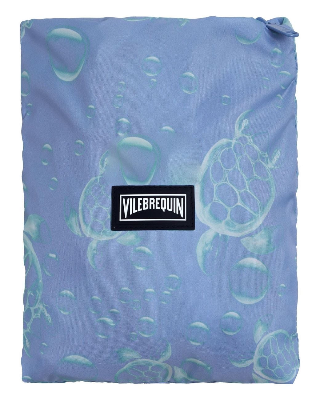 Vilebrequin Blue Swim Shorts With Turtle And Water Bubble Print And Matching Pouch for men