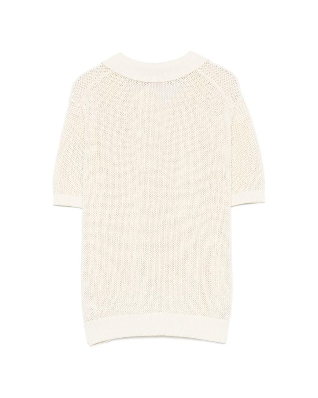 DUNST White Cotton And Linen Polo Shirt