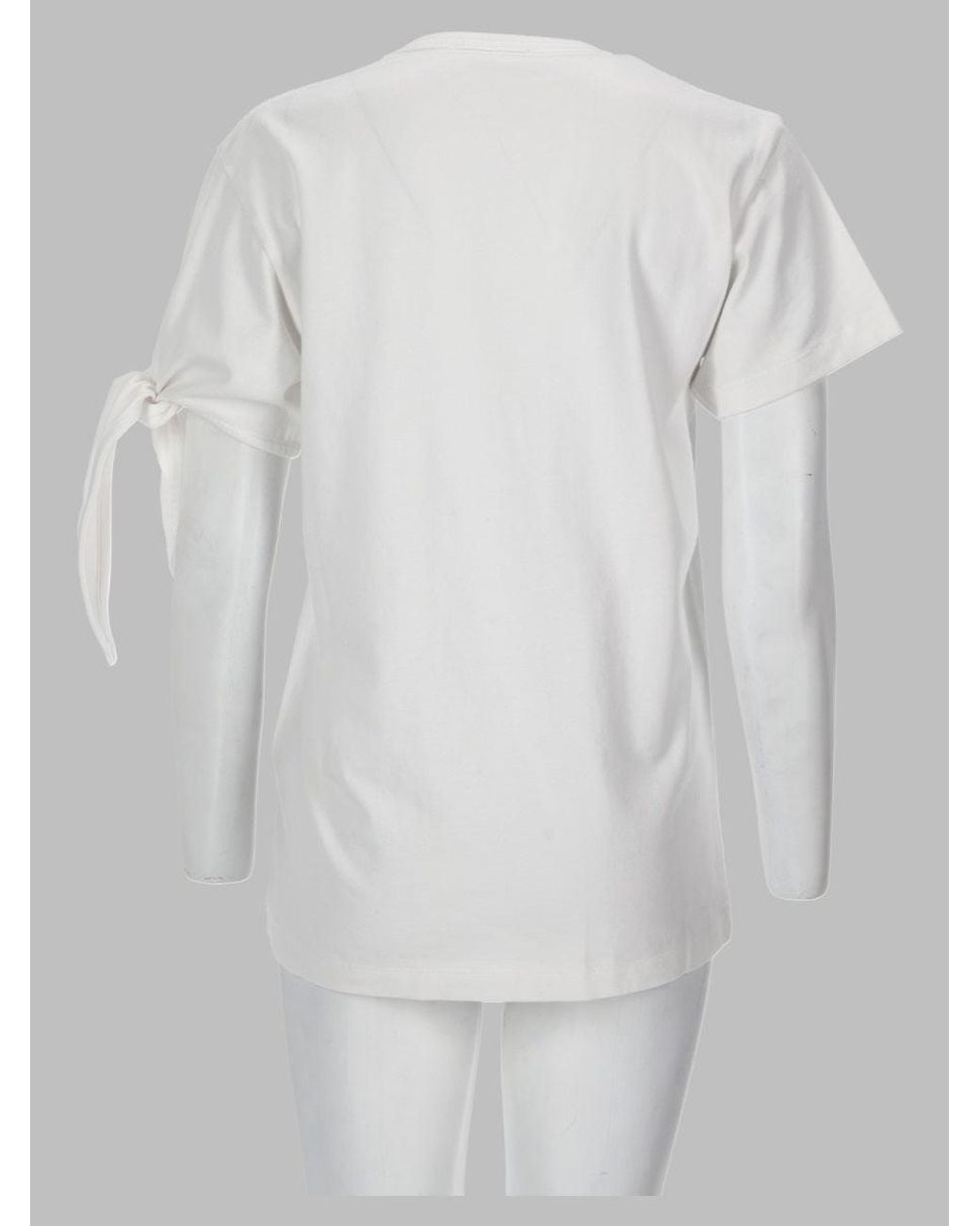 J.W. Anderson White T Shirt Con Manica Annodata