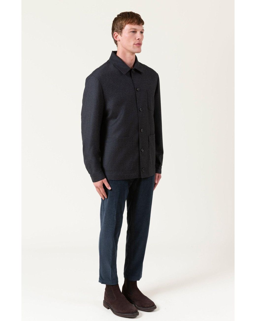 AUTORE Blue Jacket Overshirt Borg