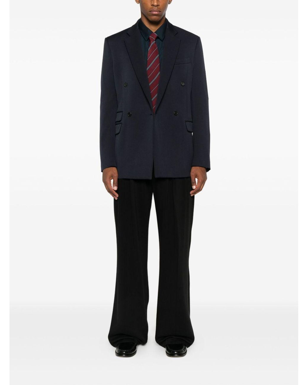 Saint Laurent Dunkelblaues Hemd Mit Kragen in Blue für Herren