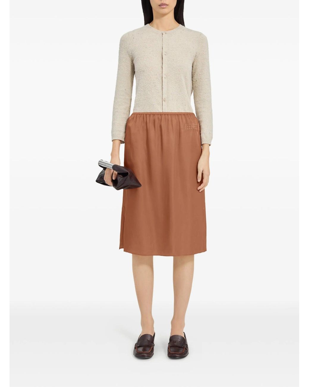 MM6 by Maison Margiela Brown Midi Skirt