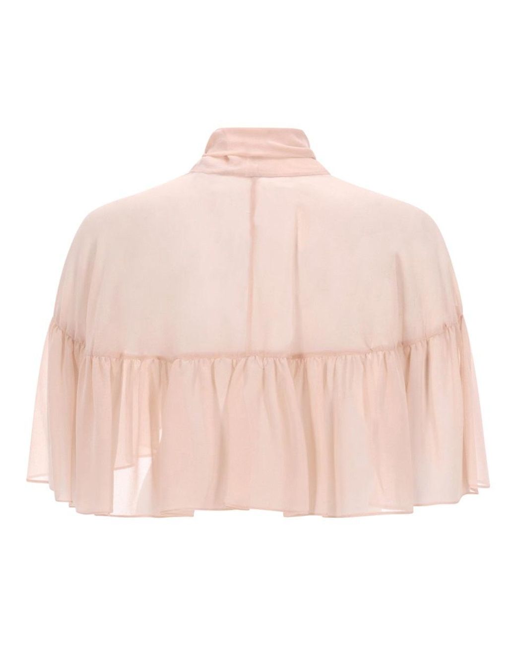 Max Mara Pink Silk Cape With Bow