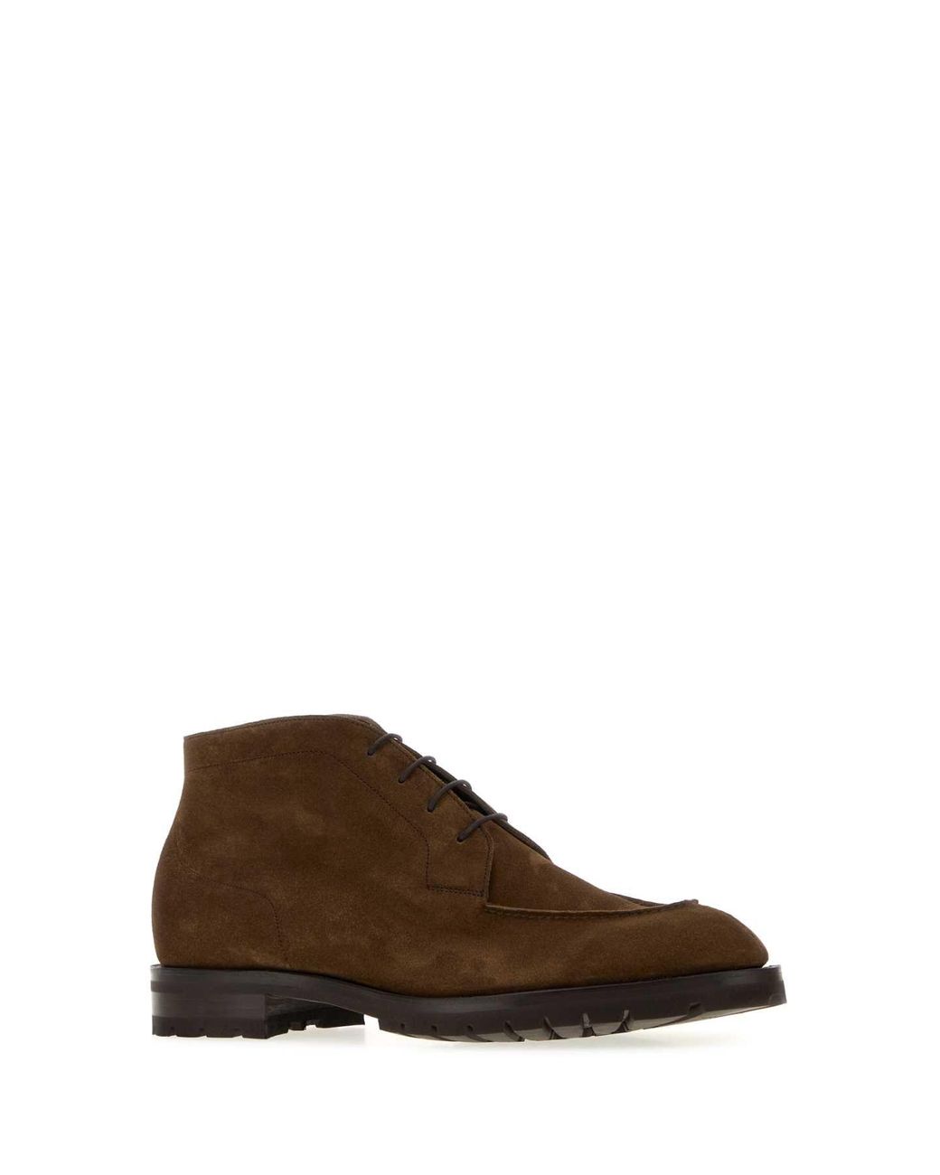 Edward Green Brown Suede Halifax Lace Up Shoes