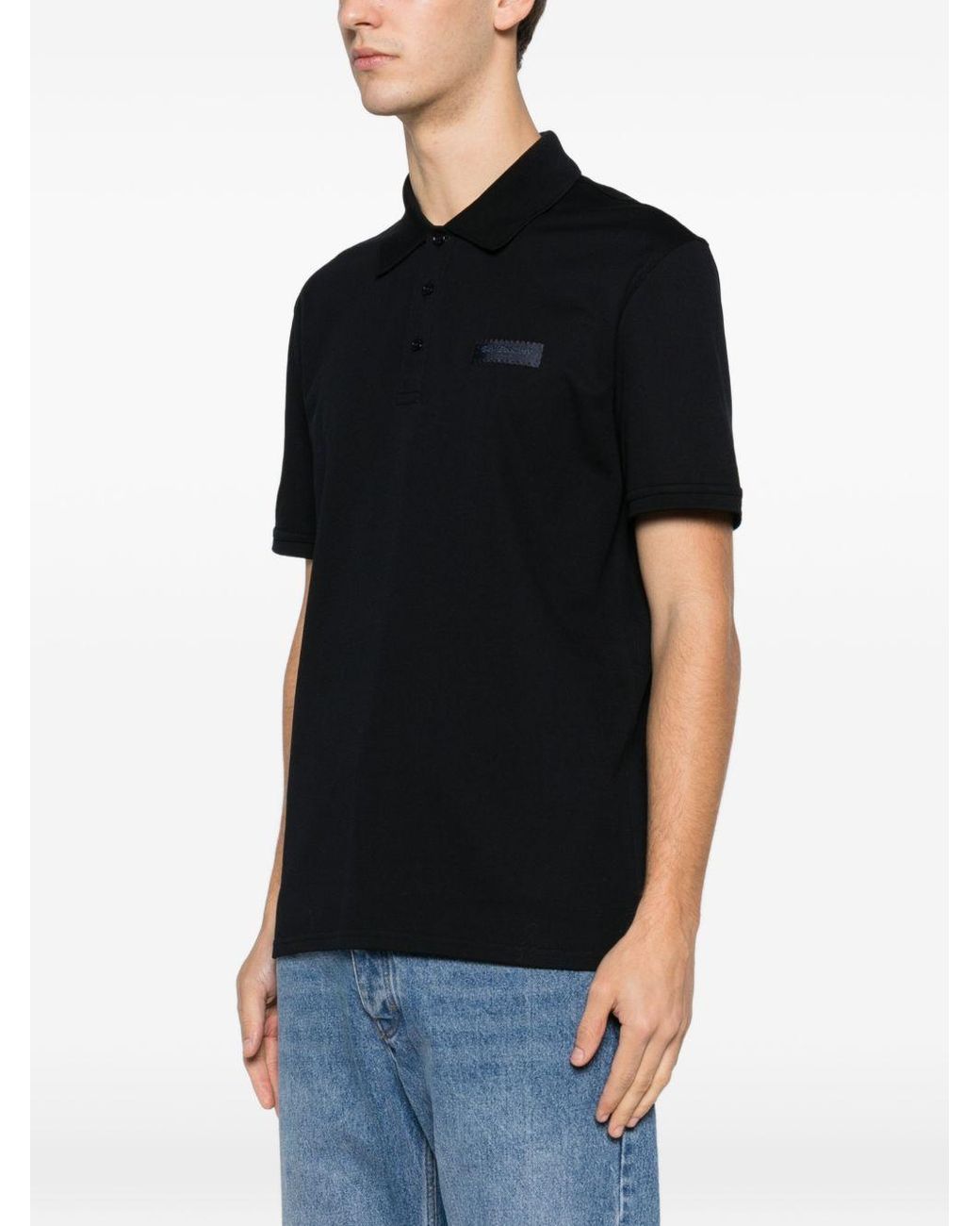 Givenchy Black Cotton Polo Shirt for men
