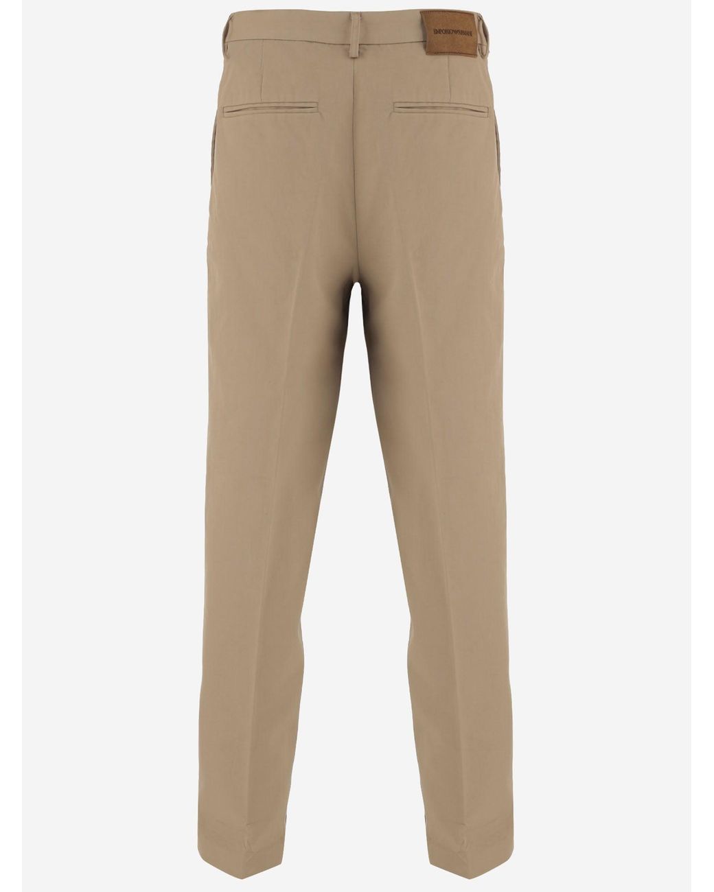 Emporio Armani Natural Trousers Cotton for men