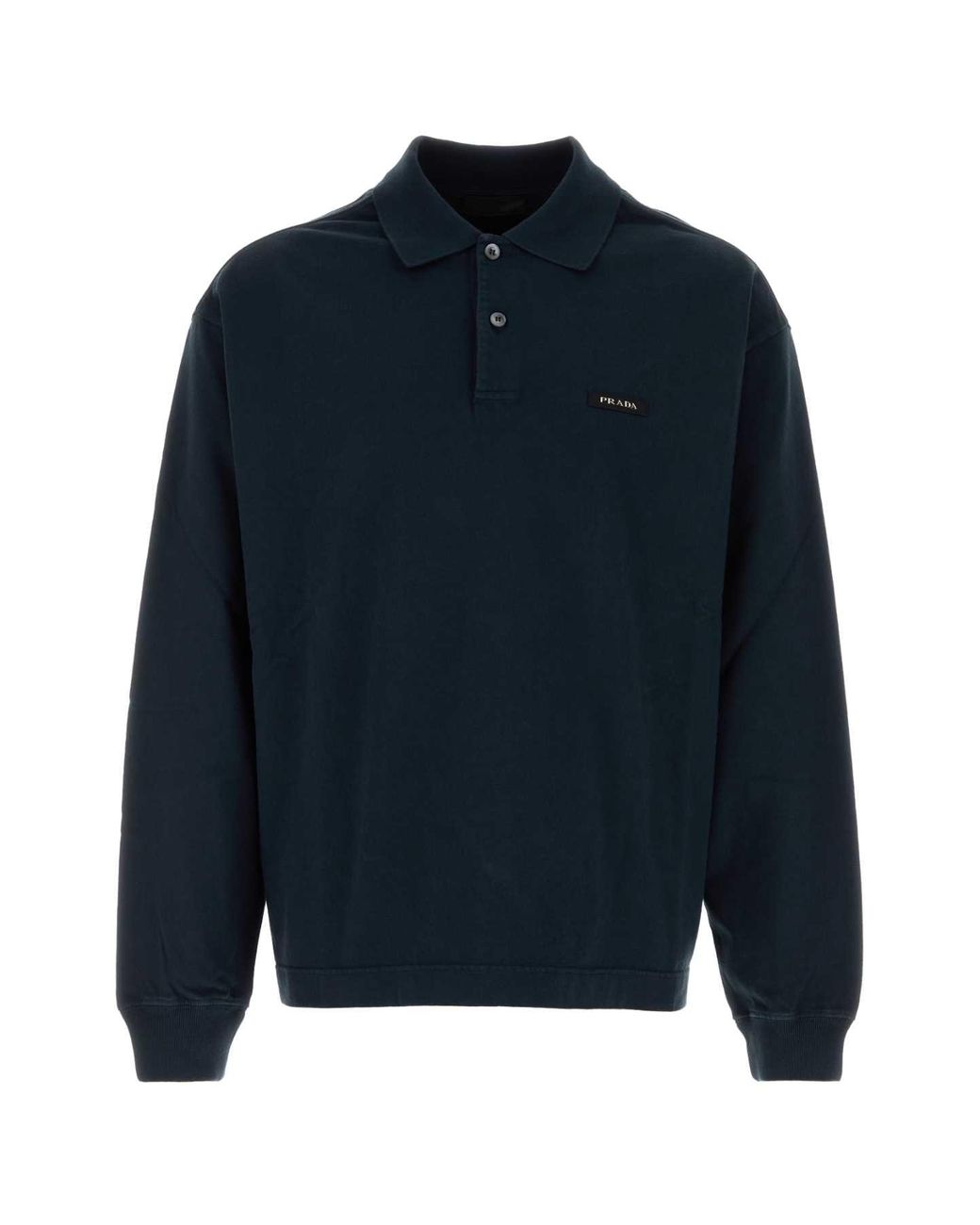 Prada Blue Cotton Polo Shirt