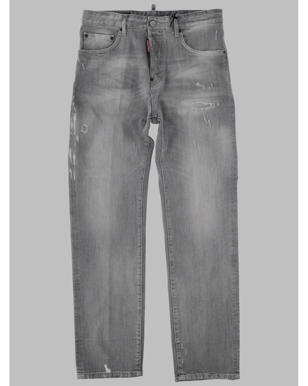 DSquared² Gray Jeans With Logo Patch Cotton for men