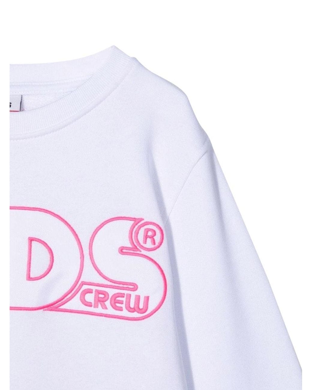 Gcds White Sweatshirt Cropped Girl