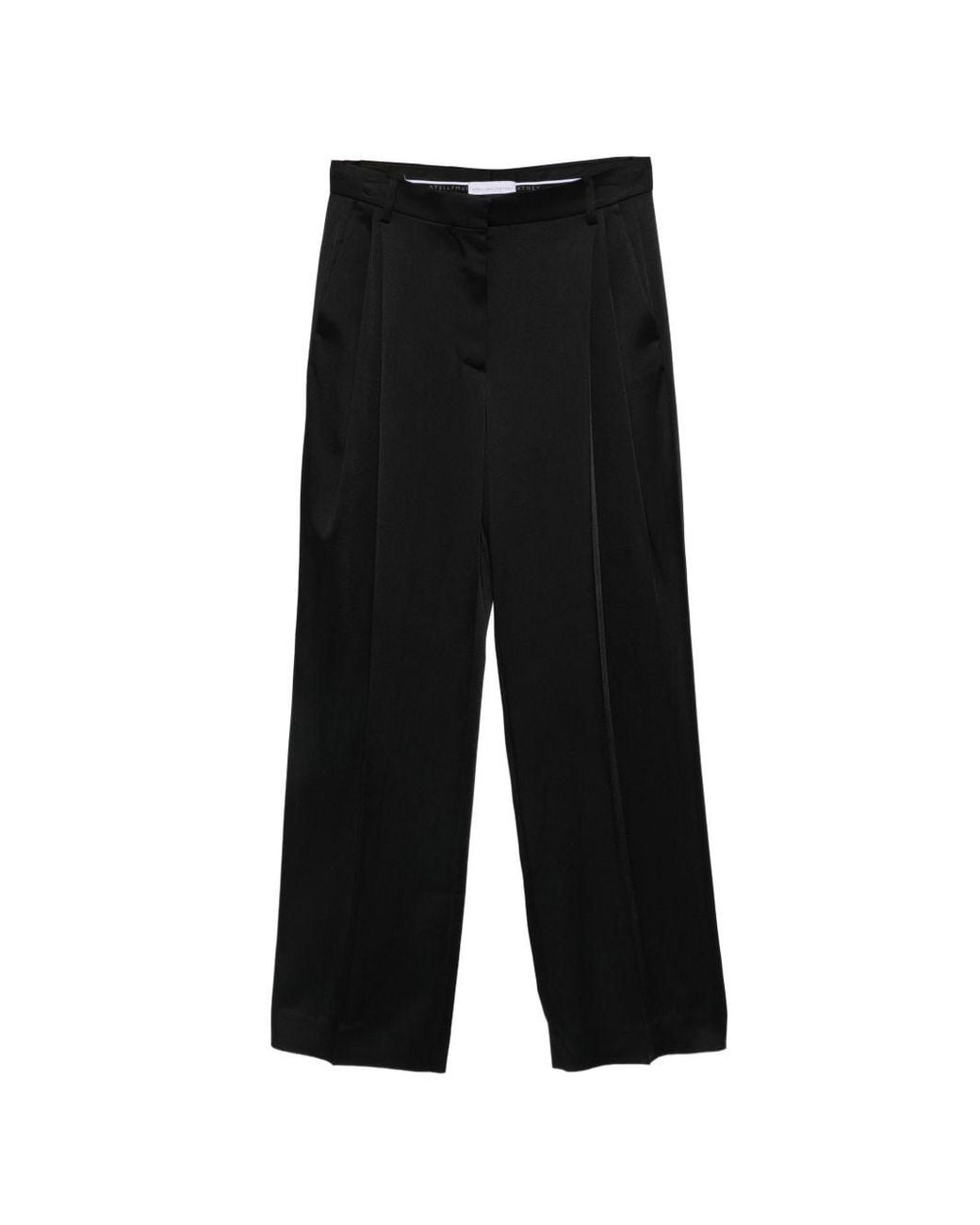 Stella McCartney Black Pleated Satin Trousers