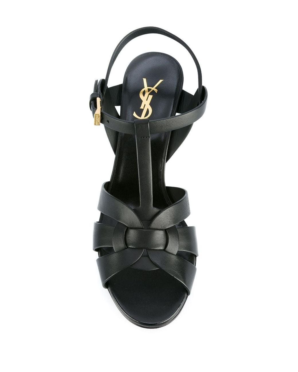 Saint Laurent Black 105Mm Tribute Sandals