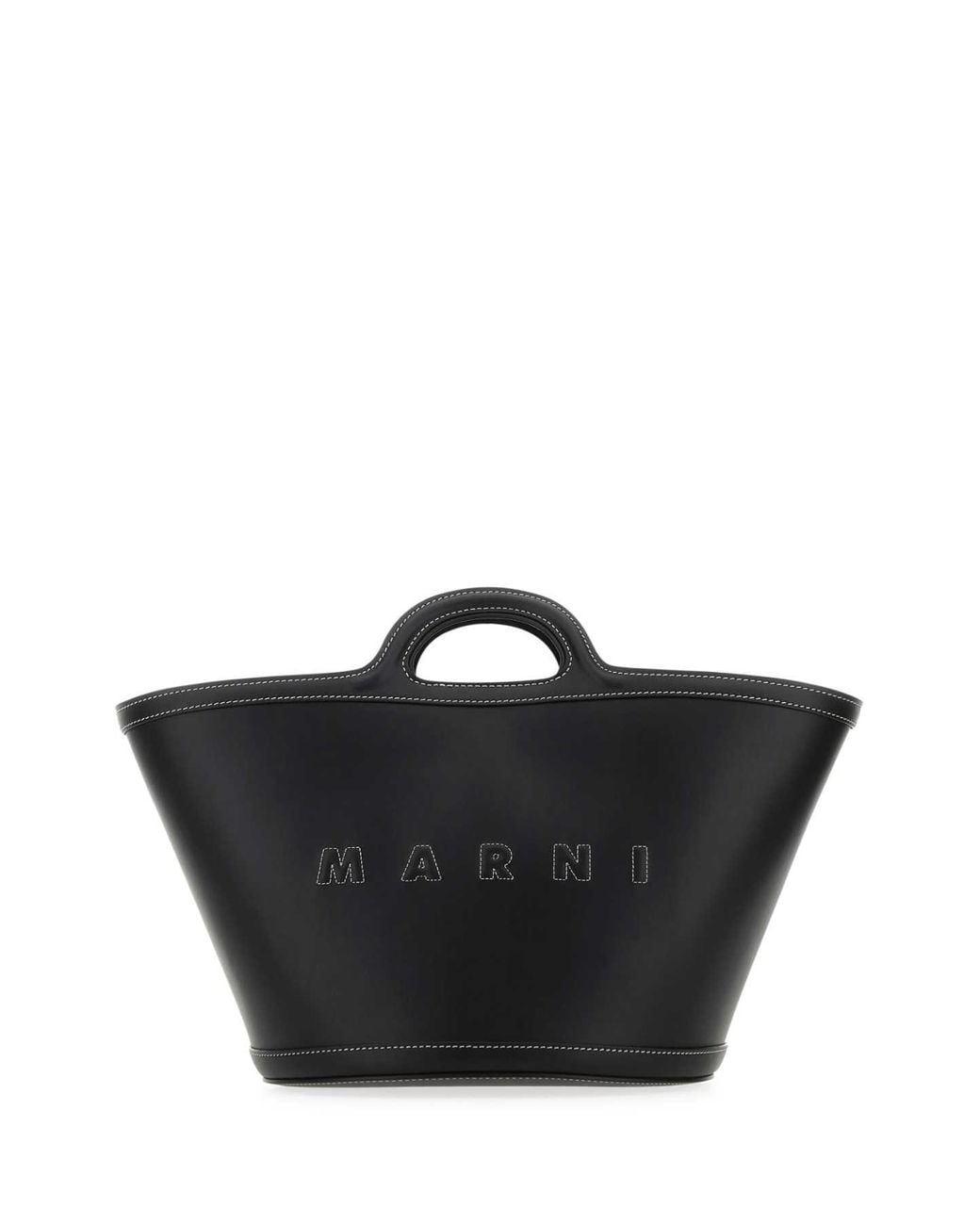 Marni Black Leather Small Tropicalia Handbag for men