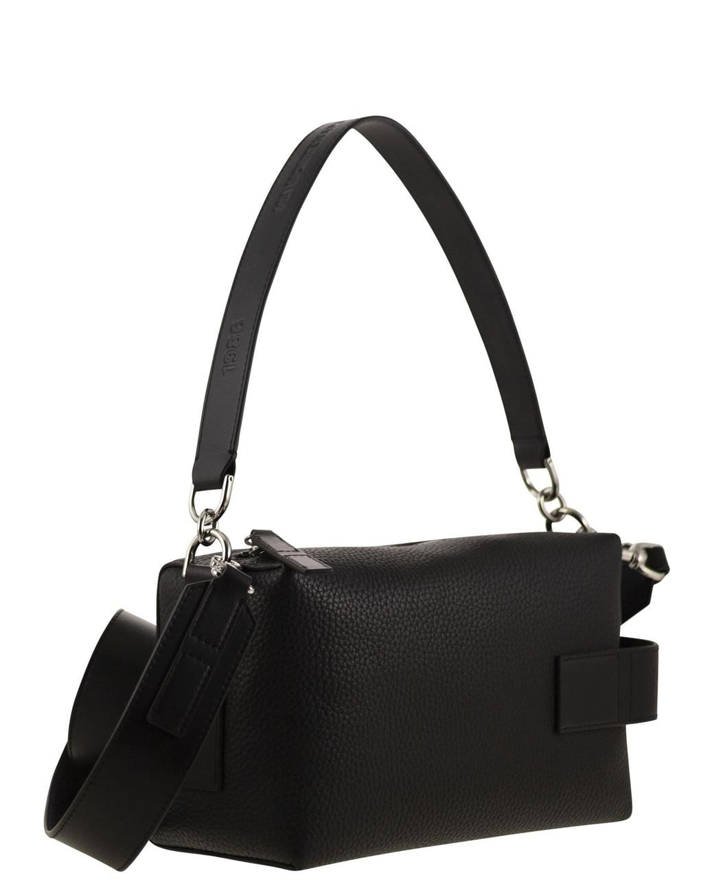 Hogan Black Script Mini Leather Top Box