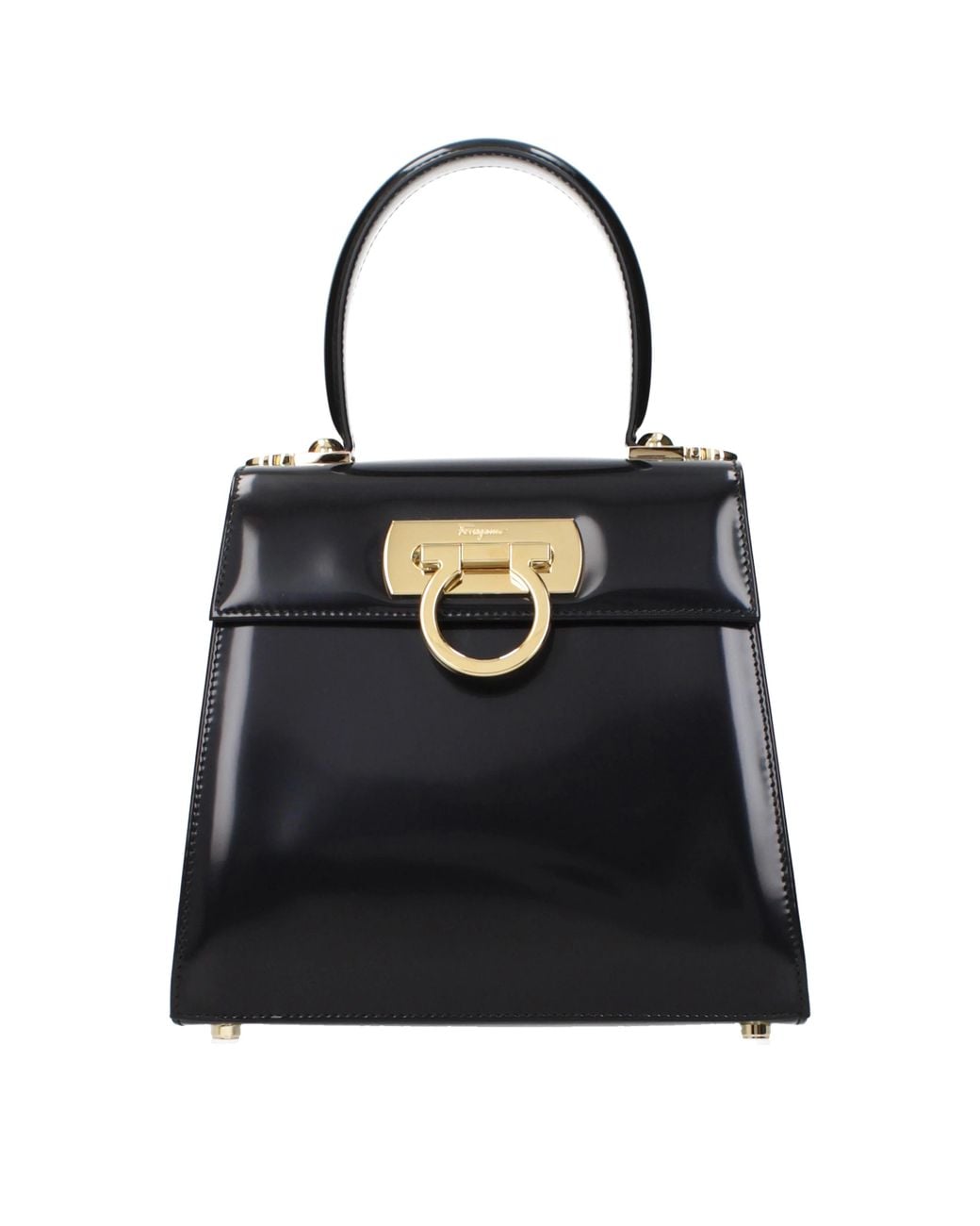Ferragamo Black Handbags For With Leather