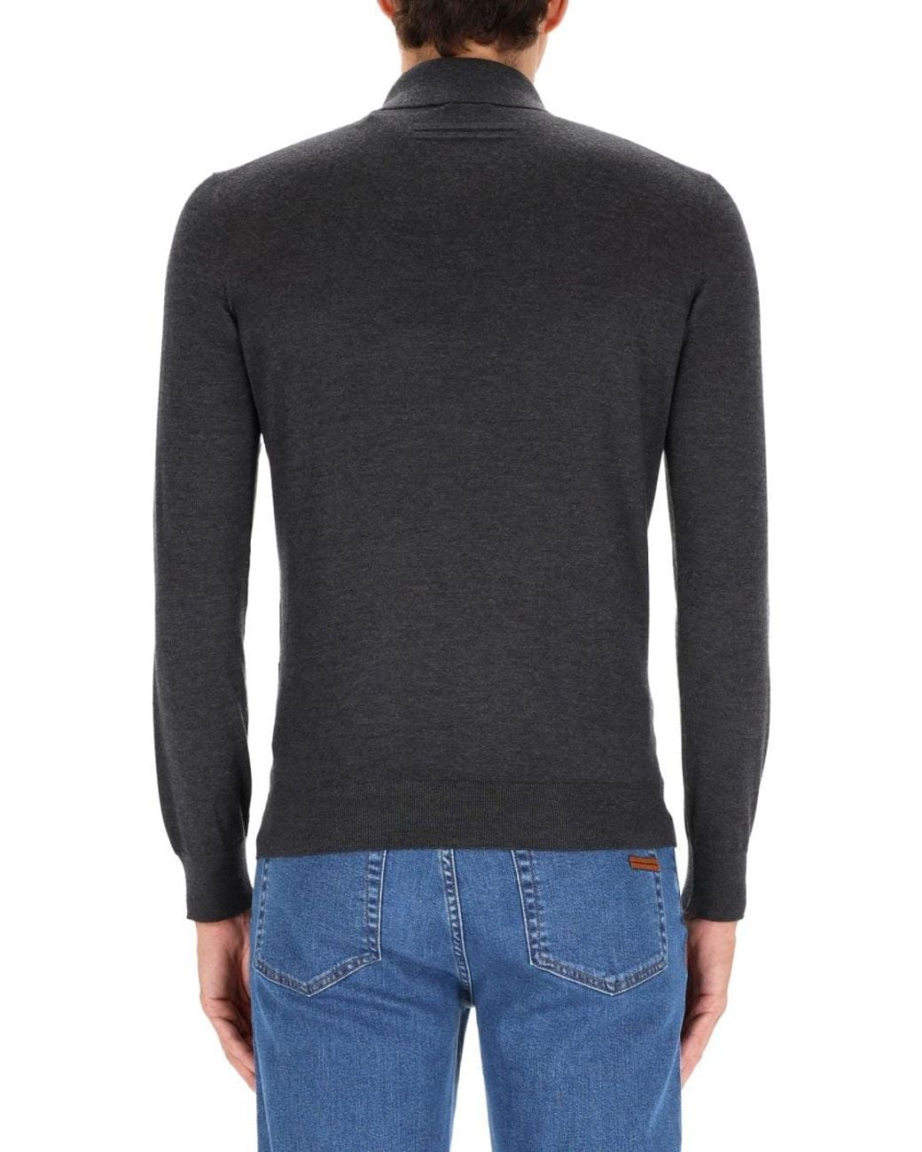 Zegna Black Cashmere Polo Shirt for men