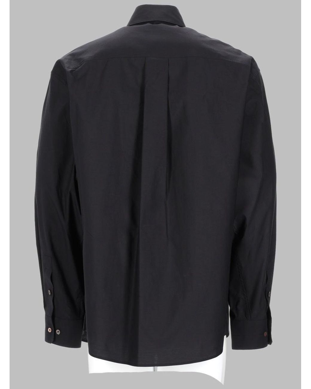 Lemaire Black Shirt Cotton-Silk for men