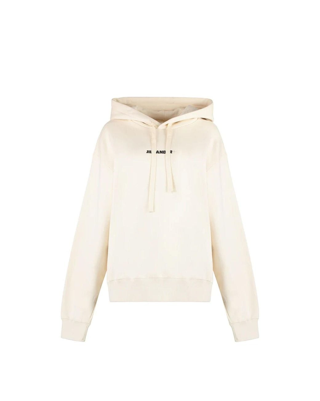 Jil Sander White Cotton Hooded Sweatshirt