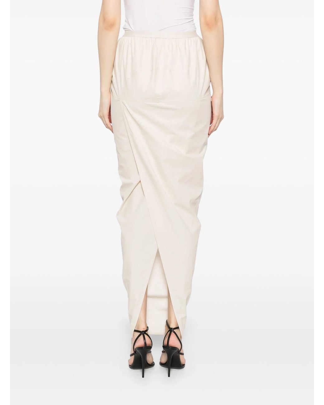 Rick Owens White Pillar Long Skirt