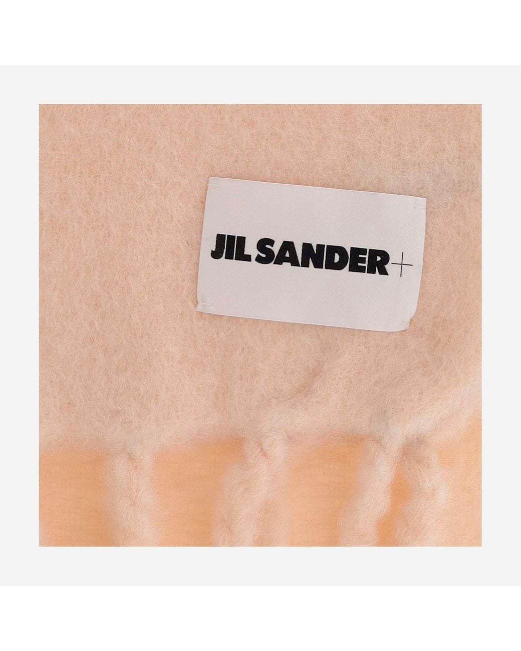 Jil Sander Natural Wool Blend Scarf With Logo