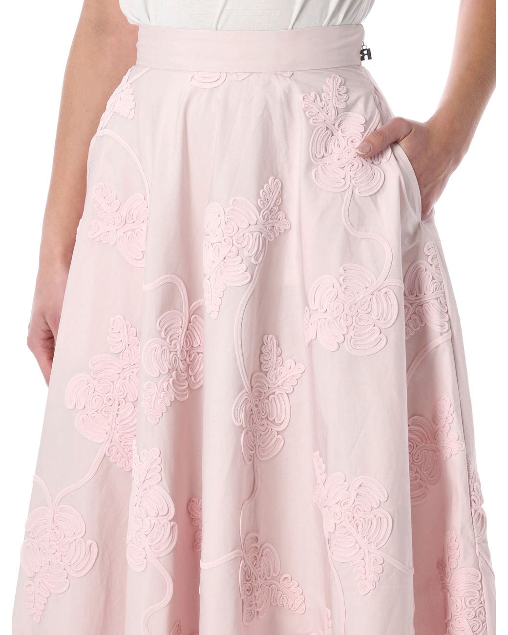 ROTATE BIRGER CHRISTENSEN Pink Rotate Light Floral Maxi Skirt