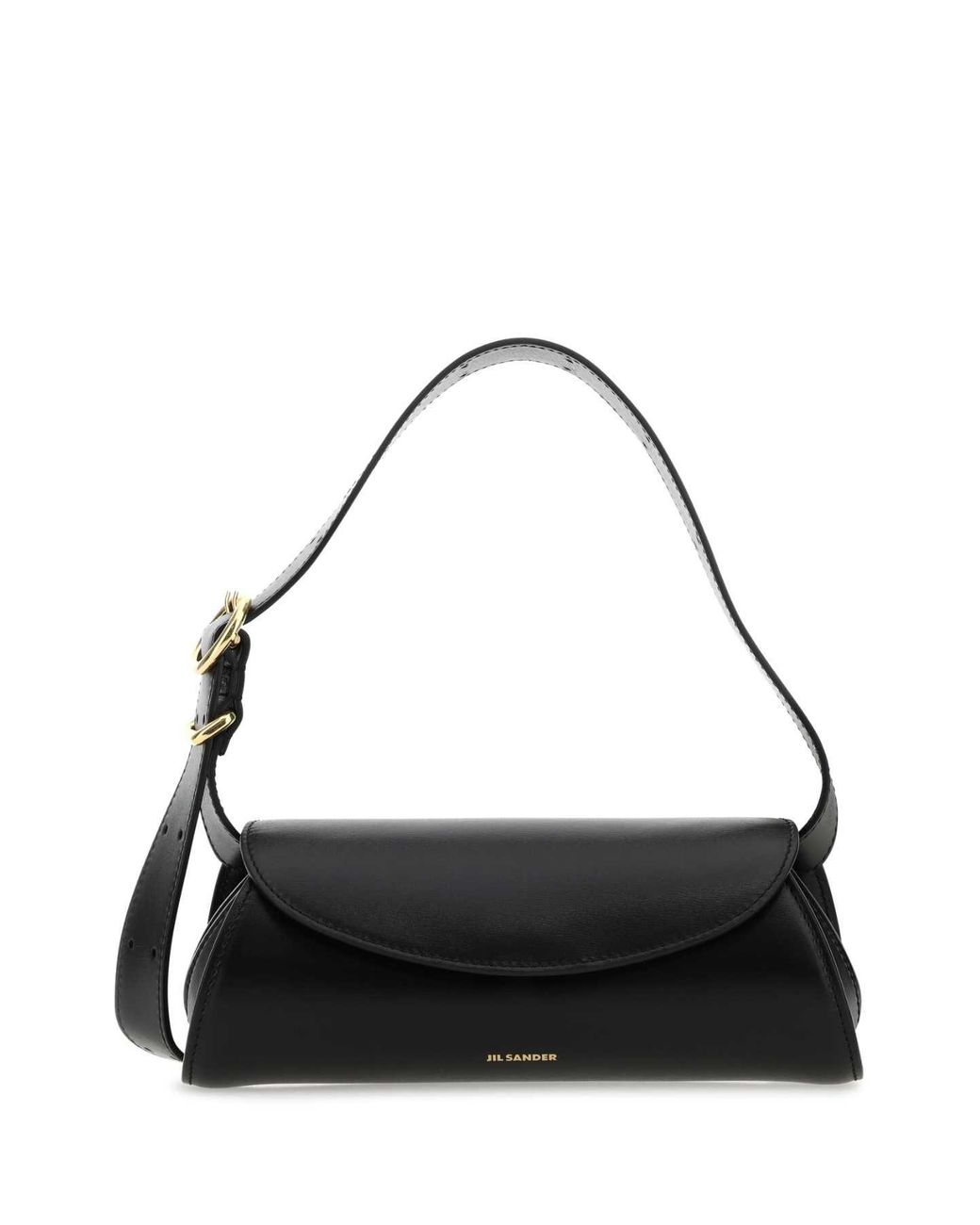 Jil Sander Black Leather Small Cannolo Shoulder Bag