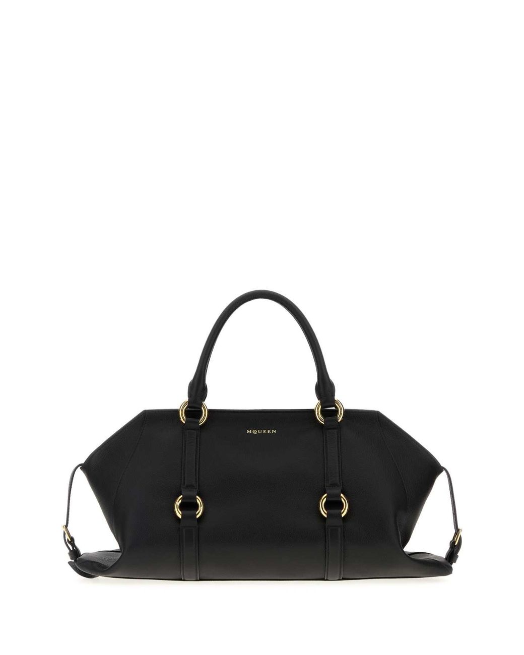 McQueen Black Leather Medium Farringdon Handbag