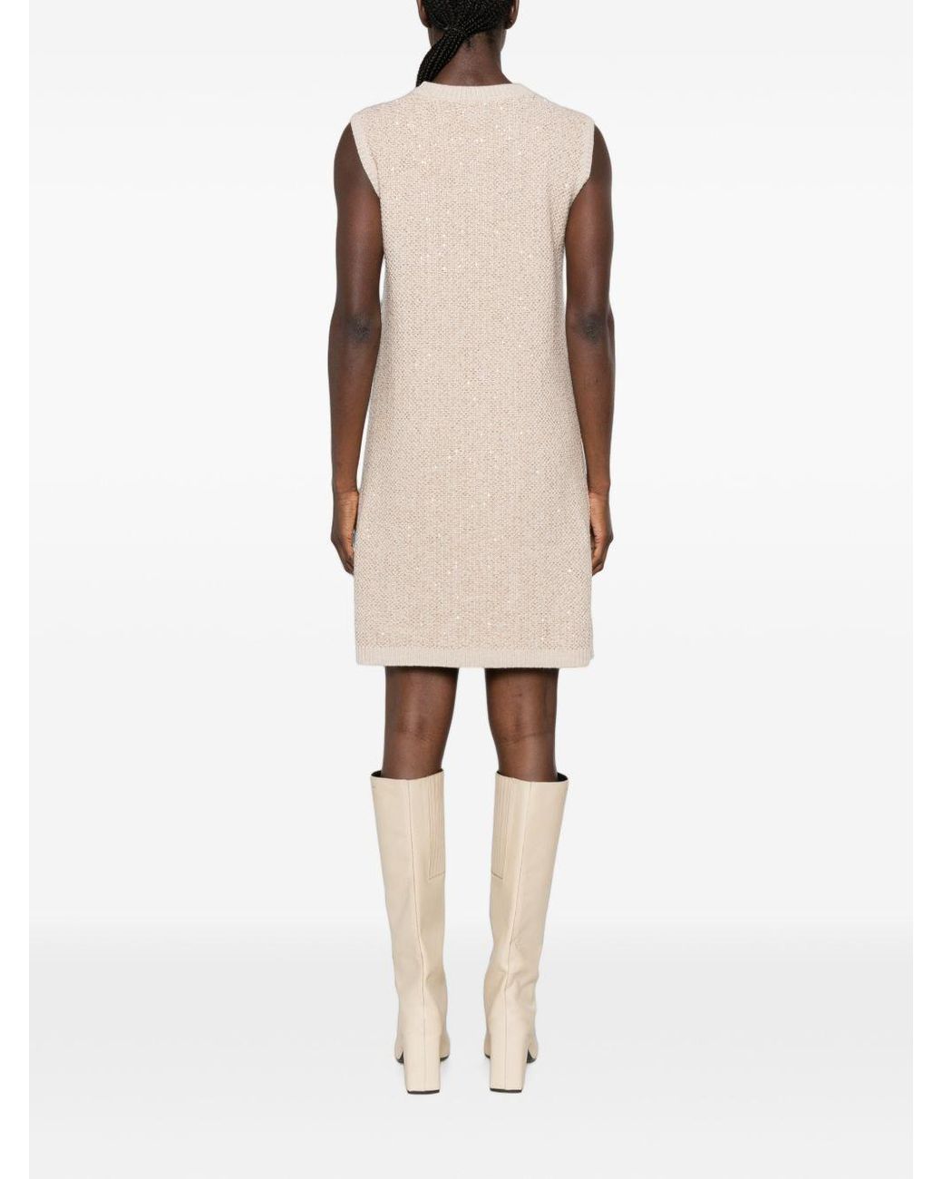 Fabiana Filippi Natural Wool Blend Short Dress
