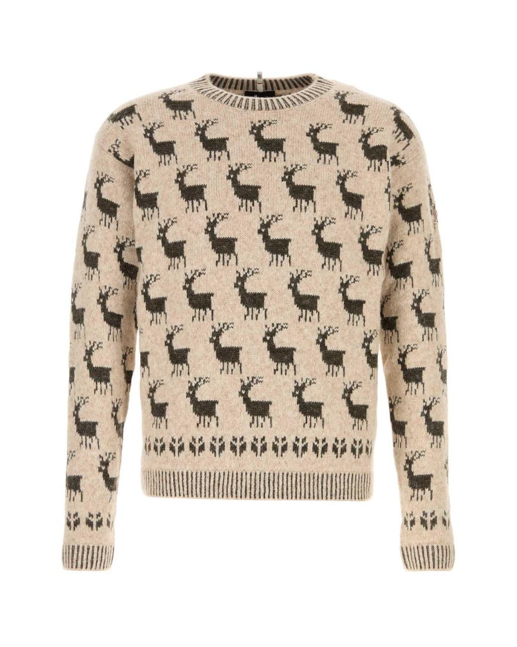 Moncler White Light Jacquard Sweater for men