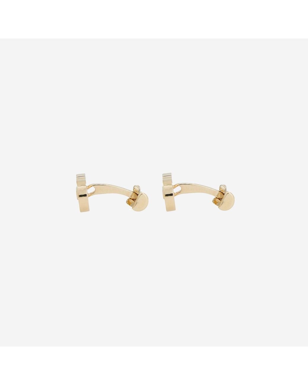 Ferragamo Metallic Brass Cufflinks With Engraved Logo Accessory for men