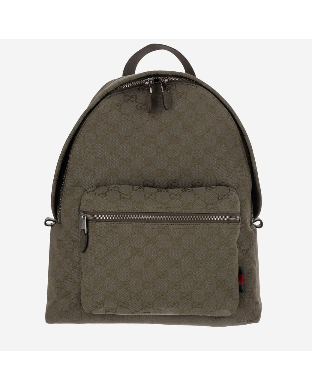 Gucci Green Gg Fabric Backpack
