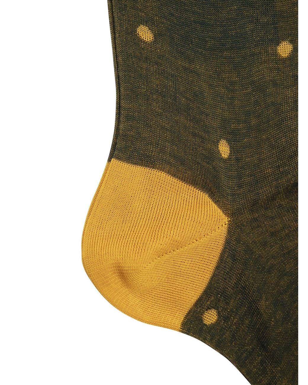 Gallo Green Polka Dot Cotton Long Socks