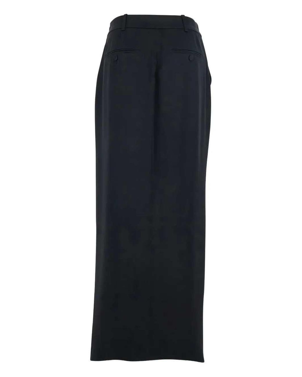 Tom Ford Blue Long Skirt With Slit And Buttons