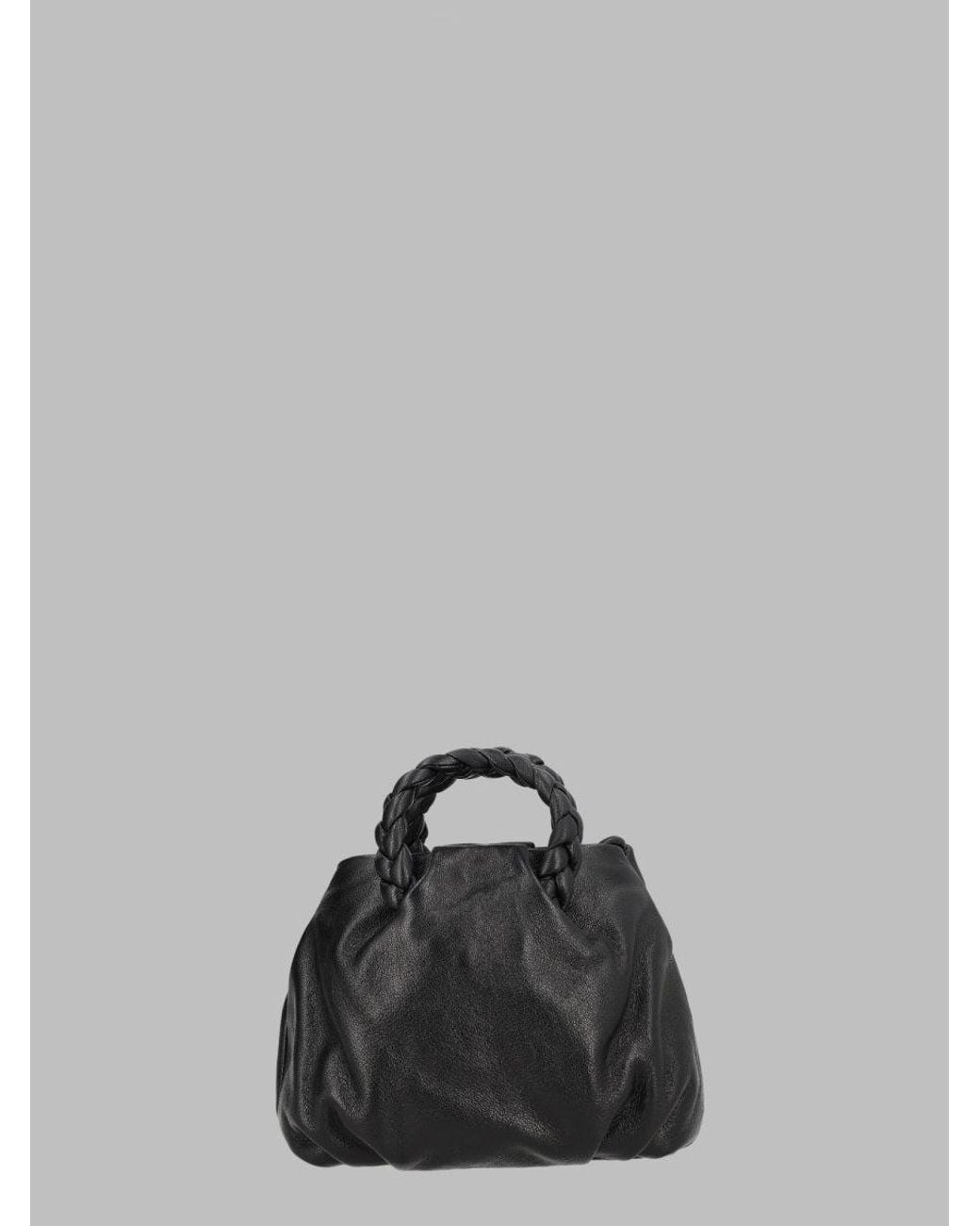 Hereu Black Structured Leather Shoulder Bag