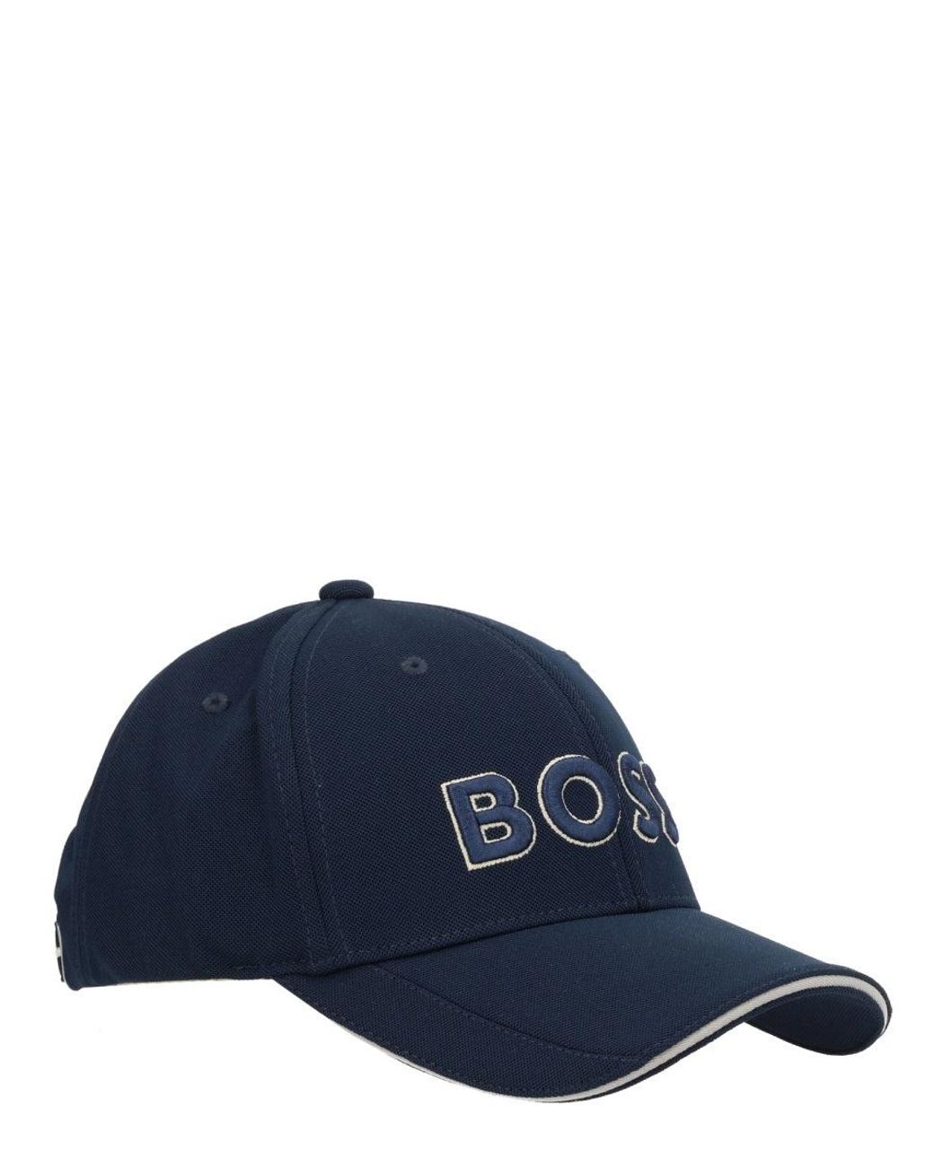 Boss Blue Polyester Hat for men